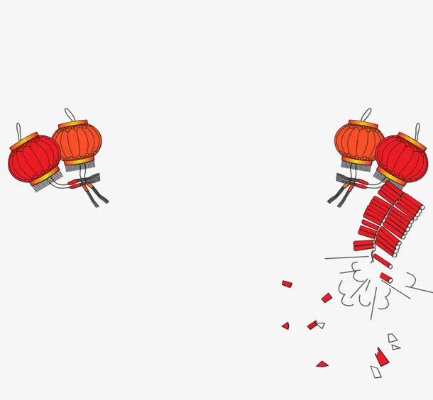灯笼   鞭炮   卡通免抠