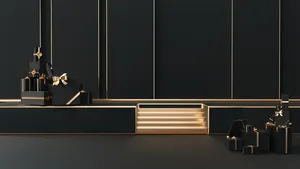 C4D，黑金，舞台，高端高清