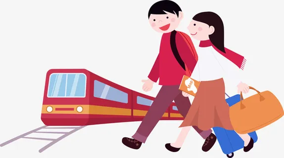 卡通春运展板免抠图免抠