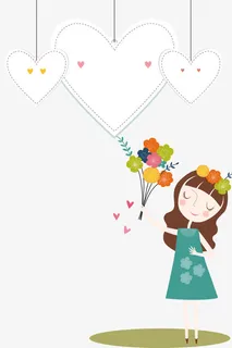 38妇女节小清新女孩免抠