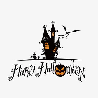 万圣节枯树南瓜剪影矢量图免抠