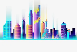 炫彩装饰城市插图免抠
