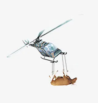 倾斜手绘飞机奶牛悬挂免抠