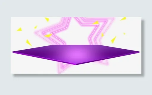 元旦主图紫色平台大舞台紫色五角免抠