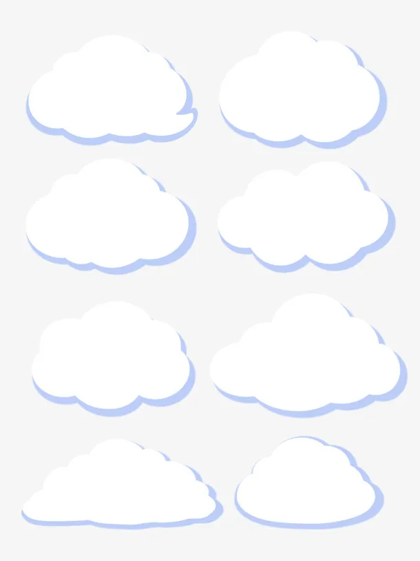 简约卡通云朵免抠素材白云透明图可爱插画免抠