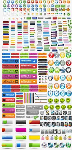 各种网页按钮集合免抠