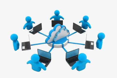 蓝色网络通信免抠标签元素