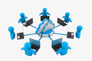 蓝色网络通信免抠标签元素