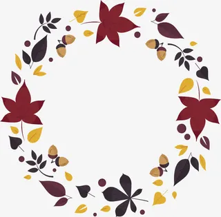 秋天枫叶装饰框免抠