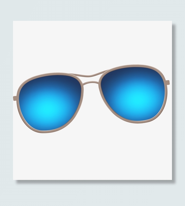 蓝色太阳镜矢量插画免抠