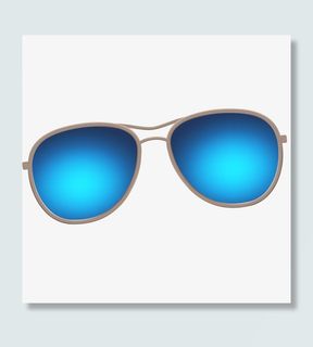 蓝色太阳镜矢量插画免抠
