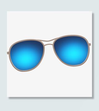 蓝色太阳镜矢量插画免抠