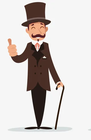 手绘卡通贵族绅士人物免抠