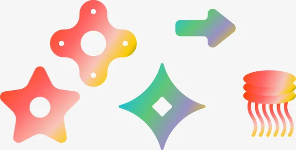 流行渐变潮流元素免抠