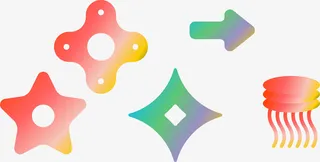 流行渐变潮流元素免抠