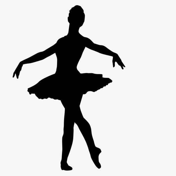 跳芭蕾舞的女人黑影免抠