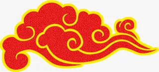 金色边框红色云纹党建免抠