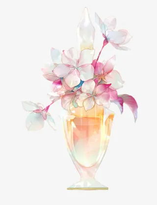 粉白色花素材免抠