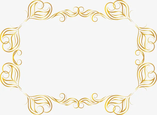 金色扭曲框架免抠