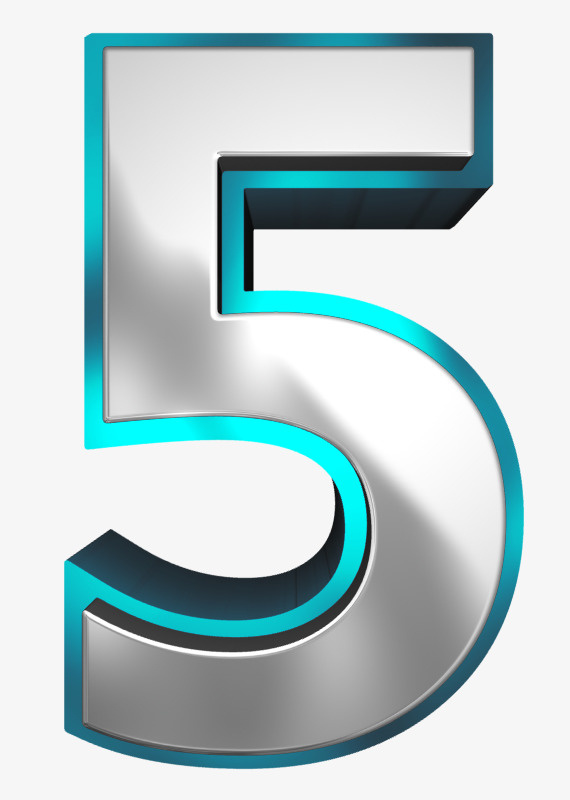 金属效果数字5免抠