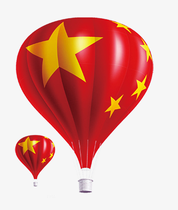 卡通旅游气球红色免抠