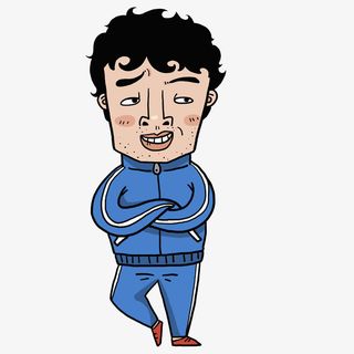 手绘摆pose的男士免抠