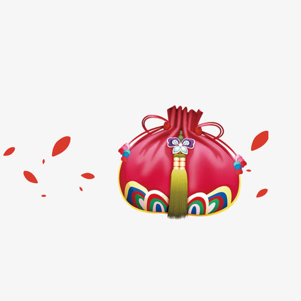 红色礼包免抠