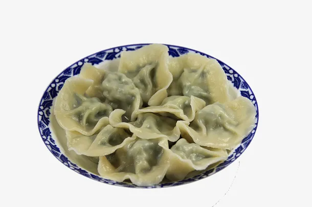 装在盘子里的饺子免抠