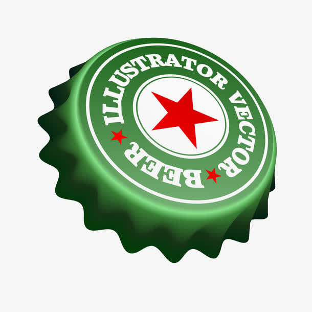 绿色啤酒瓶盖免抠