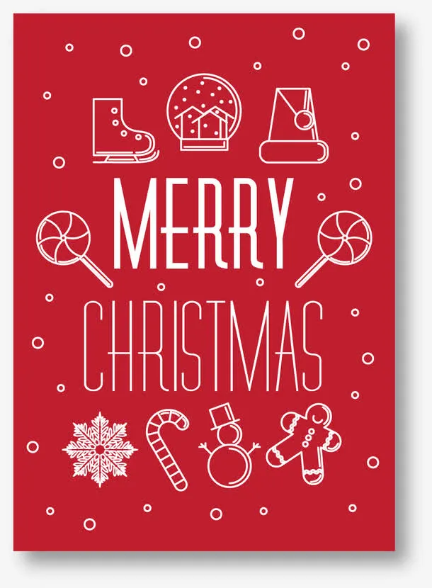 创意新年圣诞贺卡矢量图免抠