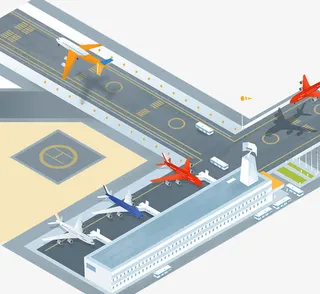 扁平化风格飞机场免抠