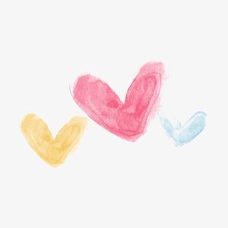 水彩爱心装饰免抠