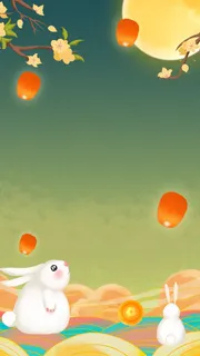 中秋明月插画高清