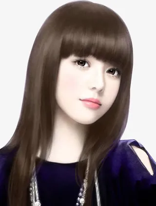 齐刘海大眼睛女生少女免抠