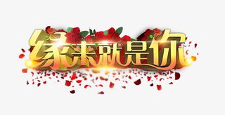 缘来就是你3D艺术字免抠