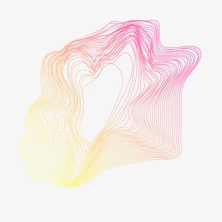 红色黄色抽象线条几何流体渐变素免抠