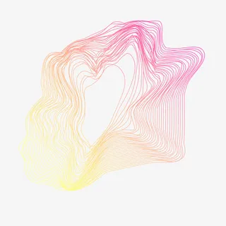 红色黄色抽象线条几何流体渐变素免抠