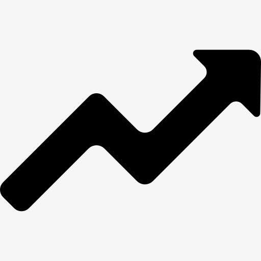 线上升图形锯齿箭图标免抠