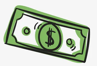 手绘绿钞美元免抠素材免抠