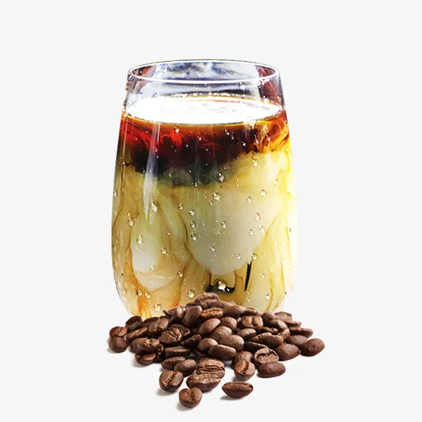 清新咖啡奶茶组合免抠