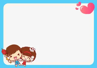卡通恋爱相框免抠