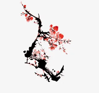 中国风手绘梅花免抠