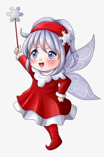 免抠卡通花仙子雪花免抠