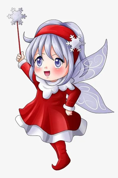 免抠卡通花仙子雪花免抠