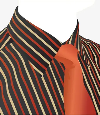 矢量手绘条纹衬衣免抠