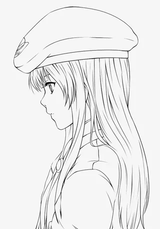 手绘人物线稿免抠