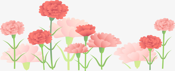 粉色美丽母亲节花丛免抠