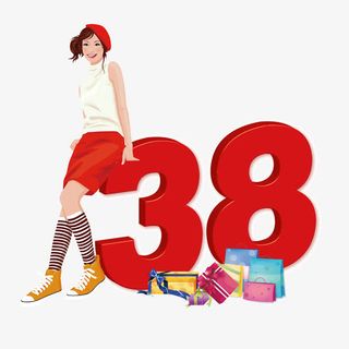38妇女节卡通海报设计免抠
