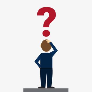 卡通问号与小人免抠