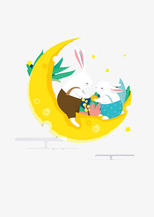月亮上的兔子免抠